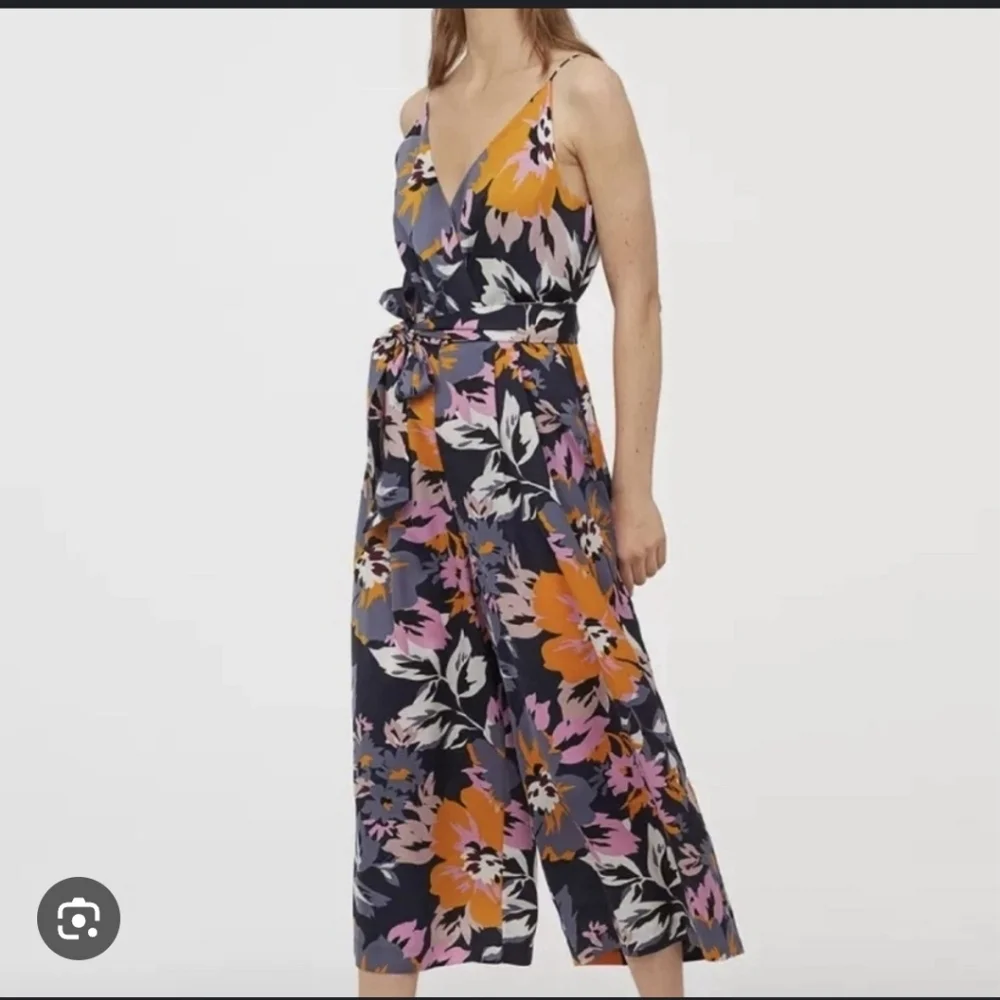 H&M Vibrant Floral Jumpsuit - Black and Orange - Picture 1 of 3